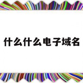 什么什么电子域名(电子邮件域名是什么意思)