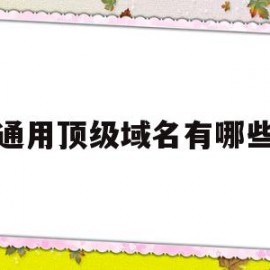 通用顶级域名有哪些(通用顶级域名共有几个)