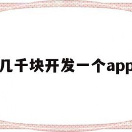 几千块开发一个app(开发一个app卖多少钱)