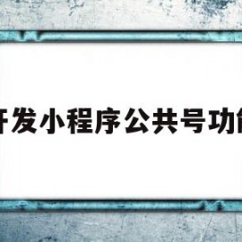 开发小程序公共号功能(公众号 小程序 开放平台)