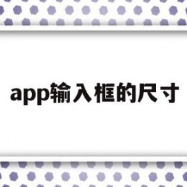 app输入框的尺寸(输入框怎么调大小手机)