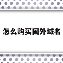 怎么购买国外域名(外网域名购买)