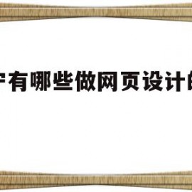 南宁有哪些做网页设计的公司的简单介绍