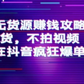 抖音无货源赚钱攻略，不囤货，不拍视频，带你在抖音疯狂爆单！