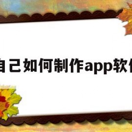 自己如何制作app软件(自己怎么制作一个app软件)