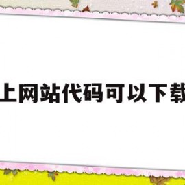 网上网站代码可以下载吗(网站上的代码可以复制下来吗)