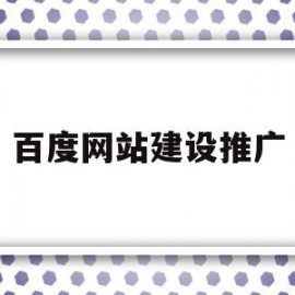 百度网站建设推广(石家庄百度推广家庄网站建设)