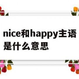 nice和happy主语是什么意思(nice day和happy day 意思)