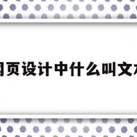 网页设计中什么叫文本(网页设计中什么叫文本内容)