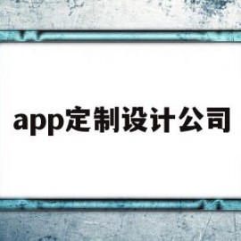 app定制设计公司(app定制公司有哪些)