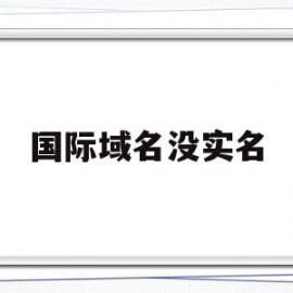 国际域名没实名(域名没有实名认证会影响解析吗)