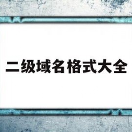 二级域名格式大全(二级域名是什么样子)