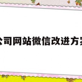 公司网站微信改进方案(公司网站微信改进方案范文)