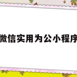 微信实用为公小程序(微信公众小程序平台怎么做)