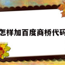 怎样加百度商桥代码(百度商桥怎么增加子账号)