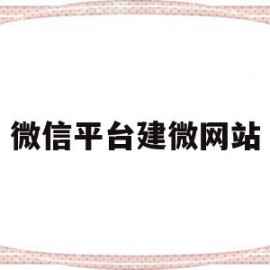 微信平台建微网站(建立微信平台怎么建)