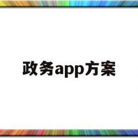 政务app方案(政务app的作用)