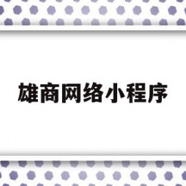 雄商网络小程序(雄商网主要做什么)