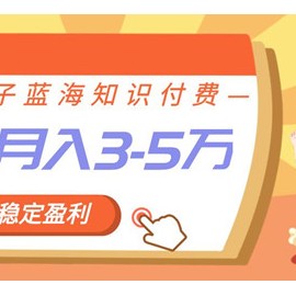 蓝海知识付费众筹项目实战班，持续稳定盈利，实战月入3-5w项目