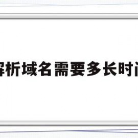 解析域名需要多长时间(域名解析需要准备哪些东西)