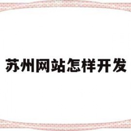 苏州网站怎样开发(苏州网站建设制作公司)