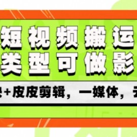 最新短视频搬运技术，全类型可做影视，剪映+皮皮剪辑，一媒体，云剪辑