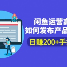 闲鱼运营高级课程：如何发布产品 打造爆款 日赚200+手把手教学