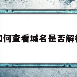 如何查看域名是否解析(怎么查看域名解析是否完成)