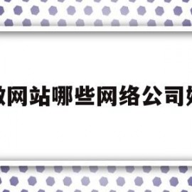 做网站哪些网络公司好(做网站哪些网络公司好做)