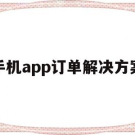 手机app订单解决方案(手机app订单解决方案在哪里)