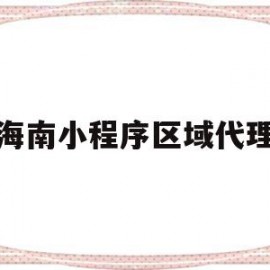 海南小程序区域代理(小程序代理是什么意思)