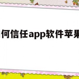 如何信任app软件苹果11(如何信任app软件苹果11版本)