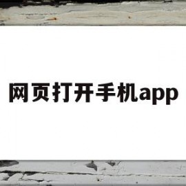 网页打开手机app(网页打开手机模式)