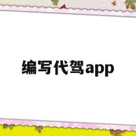 编写代驾app(app代驾软件制作)