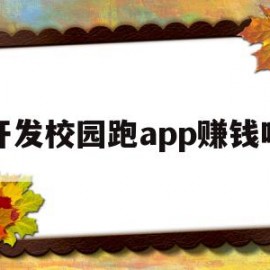 开发校园跑app赚钱吗(校园app怎么赚钱)