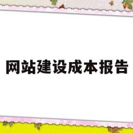 网站建设成本报告(网站建设成本报告范文)