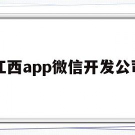 江西app微信开发公司(南昌微信小程序开发公司哪家好)