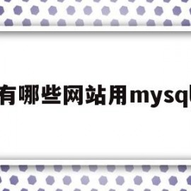 有哪些网站用mysql(网站mysql数据库在哪)