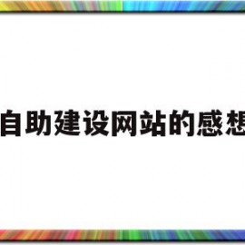 自助建设网站的感想(自助网站建设平台)