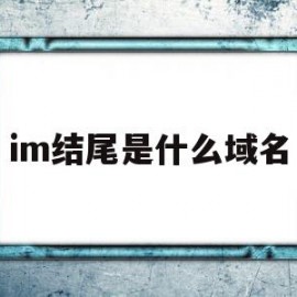 im结尾是什么域名(后缀是im的网站是哪里)