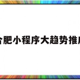 合肥小程序大趋势推广(合肥app小程序开发公司)