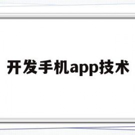 开发手机app技术(开发手机app赚钱吗)