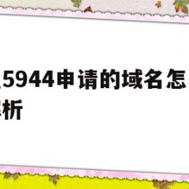 在5944申请的域名怎么解析(在5944申请的域名怎么解析出来)