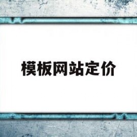 模板网站定价(模板网站和定制网站)