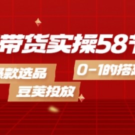 电商带货实操58节课，爆款选品，豆荚投放，0-1的搭建