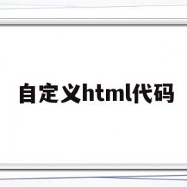 自定义html代码(如何自定义html标签)