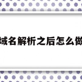 域名解析之后怎么做(域名解析之后怎么做网页)