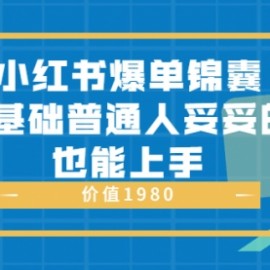 小红书爆单锦囊，0基础普通人妥妥的也能上手 价值1980