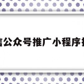 微信公众号推广小程序技巧(微信公众号推广小程序技巧有哪些)