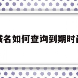 域名如何查询到期时间(域名到期如何看在哪里续费怎么办)